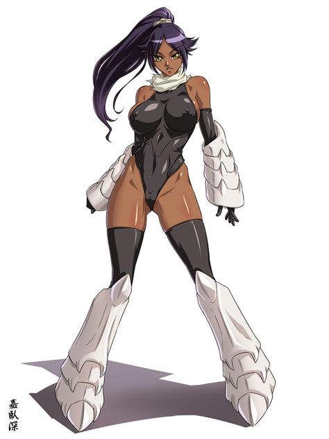 Shihouin Yoruichi FROM Bleach BY Kagami Hirotaka Yoruichi Bleach Cosplay, Yoruichi God Of Thunder Pose, Yoruichi Shihouin Cosplay, Yoruichi Stretching, Yoruichi Pose Cat, Tite Kubo Art Style, Lady Yoruichi, Yoruichi Cat Form, Yoruichi Bleach Icons