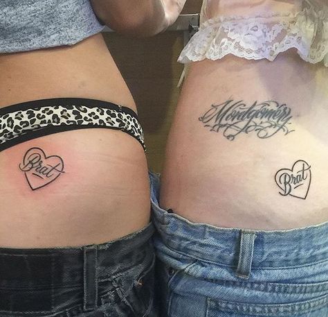 Matching Bratz Tattoo, Brat Tattoo Ideas, Juicy Couture Tattoo, Spoiled Brat Tattoo, Petty Tattoo, Brat Wallpapers, Dirty Tattoo Ideas, Brat Tattoo, Brats Tattoo