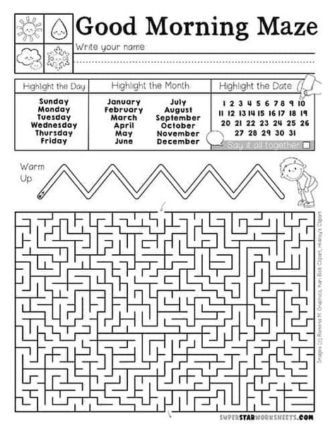 Free Morning Work Mazes for Kids! Teach students all about calendar days, days of the week, and all 12 months. Plus, find some fun, challenging mazes to keep them busy! #superstarworksheets #freeprintables #mazes #activities #morningwork Free Printable Mazes For Kids, Morning Worksheets, Free Morning Work, Free Printable Mazes, Third Grade Sight Words, Morning Work Activities, Summer Homeschool, Maze Worksheet, Reading Comprehension Kindergarten