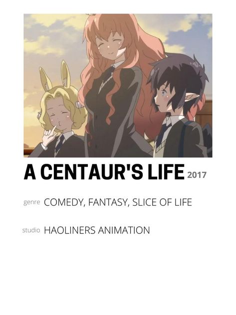 A Centaur's Life, Life Poster, Girl Movies, Hero Wallpaper, Slice Of Life, Minimalist Poster, Zelda Characters, Movie Posters, Anime