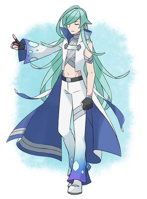 Water Type Pokemon Trainer Oc, Wallace Pokemon, Gen 6 Pokemon, Pokemon Trainer Outfits, Fanmade Pokemon, Pokémon Oras, Pokemon Stories, Pokemon Gym Leaders, Pokemon Rpg