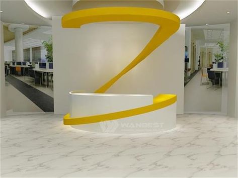 Organic Reception Desk Design, Museum Reception Design, Reception Desk Design Office, Curved Reception Desk Design, Circle Reception Desk, Organic Reception Desk, Receptionist Desk Design, Reception Desk Plans, Desk Design Office