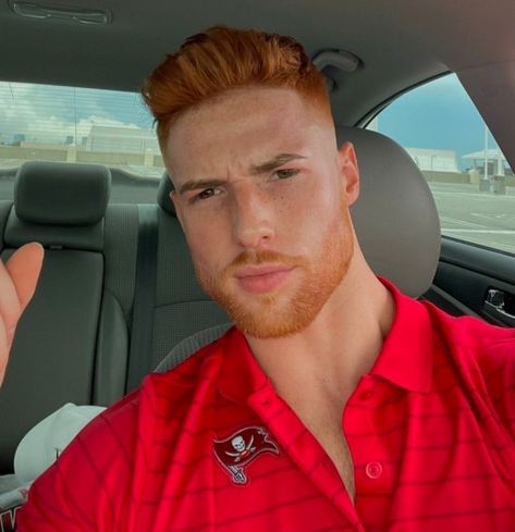 Buff Redhead Men, Men Chest Hair, Ginger Guys, Ginger Hair Men, Tattooed Man, High Skin Fade, Redhead Men, Blue Eyed Men, Ginger Beard