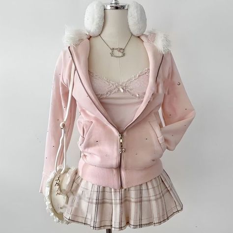 Pink Kawaii Aesthetic Outfits, Modest Gyaru, Pink Girly Aesthetic Outfits, Himekaji Outfits, Kawaii Outfit Ideas, Really Cute Outfits, Kawaii Clothes, Girly Outfits, Dream Clothes