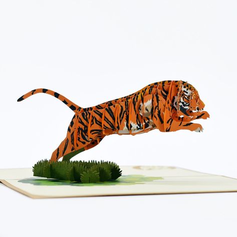 Tiger-Animal Card3d-Card Of Wishes 3d-Christmas Card 3d-Card | Etsy Pop Up Christmas Cards, 3d Christmas Cards, Tiger Birthday, Tiger Decor, Tiger Gifts, Cool Birthday Cards, Birthday Congratulations, Pet Tiger, Eco Friendly Paper