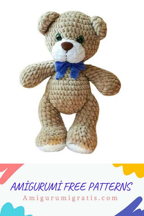 Cute Teddy Bear Amigurumi Free Pattern - Amigurumi Pattern Teddy Bear Amigurumi Free Pattern, Bear Amigurumi Free Pattern, Crochet Teddy Bear Pattern Free, Crochet Bear Pattern, Teddy Bear Amigurumi, Amigurumi Teddy Bear, Teddy Bear Patterns Free, Bear Patterns Free, Bear Amigurumi