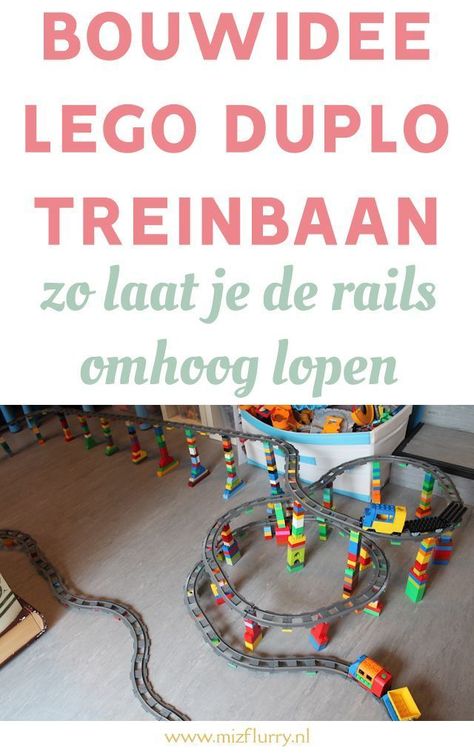 Wil je een supergave LEGO DUPLO treinbaan bouwen met je kind? Laat de treinrails dan eens omhoog lopen. Dit bouwvoorbeeld vind je niet in de instructies, maar is wel heel cool. Sowieso is de duplo trein voor peuters geweldig. Leuke peuteractiviteiten en duplo treinrails voorbeelden. Toy Trains Set, Train Sets, Building Instructions, Diy Games, Lego Projects, Lego Duplo, Toy Train, Activity Games, Model Trains