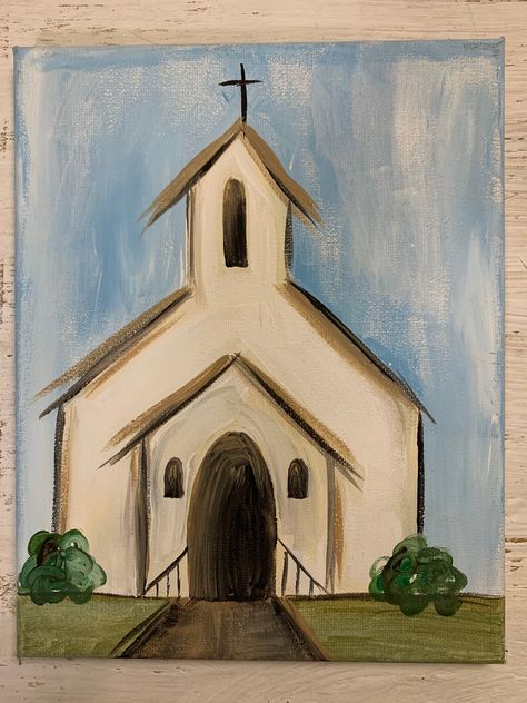 I've always loved church paintings so a friend inspired me to try one. It's a simple clean country church. Perfect decor for any room. Each painting is unique and personally painted once ordered. Some small variances but same message and design. Cow Pics, Momma Mia, Church Painting, Children Church, Whale Painting, Cards Watercolor, Church Pictures, Cardboard Sculpture, Barn Painting