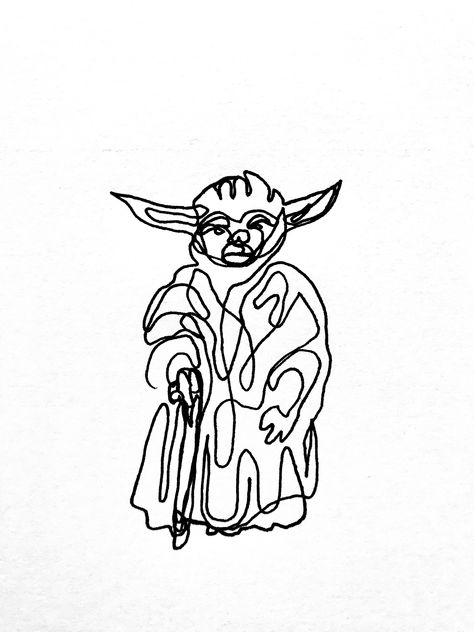 Yoda Line Art, Star Wars Line Art, Star Wars Dibujos, Yoda Art, Single Line Art, Star Wars Drawings, Single Line, Pen Art, Embroidery Ideas