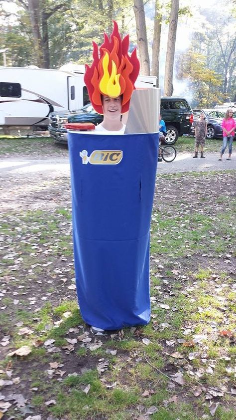 Halloween costume Bic lighter Lighter Costume, Buz Lighter Costume, Diy Light Up Halloween Costumes, Smitty Werbenjagermanjensen Costume, Bic Lighter Crafts Diy, Meme Costume Halloween, Meme Costumes Diy, Lego Costume, Crazy Costumes