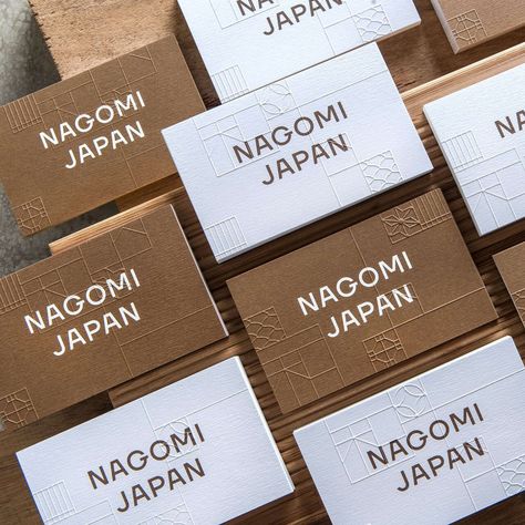 Nagomi Japan - Fonts In Use Japan Branding, Architecture Business Cards, Sophisticated Business Card, Japanese Culture Art, Business Card Gallery, Restaurant Business Cards, Unique Business Cards Design, Note Pad Design, Business Card Pattern