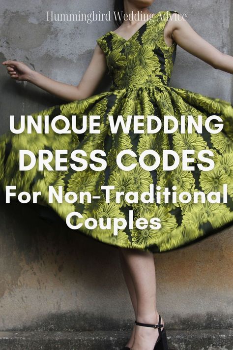 Unique Wedding Dress Codes For Non-Traditional Couples - Hummingbird Wedding Advice -  #Advice #Codes #couples #Dress #Hummingbird #NonTraditional #Unique #Wedding Wedding Dress Codes, Hummingbird Wedding, Couples Dress, Unique Wedding Dress, Spiritual Clothing, Dress Code Wedding, Couple Dress, Wedding Updo, 50th Wedding