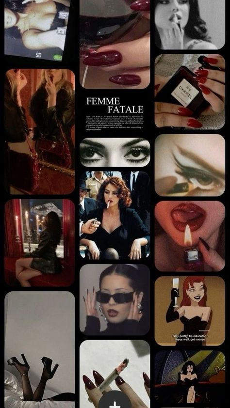 #femmefatale #darkfeminine #maneater #lanadelrey #superache #coquette #red Maneater Wallpaper Aesthetic, Feminine Fatale Wallpaper, Fem Fatale Wallpaper, Dark Fem Wallpaper Aesthetic, Dark Fatale Aesthetic, Dark Fatale Outfits, Dark Femenine Girl Aesthetic, 90s Horror Aesthetic Outfit, Fem Fatale Aesthetic Wallpaper