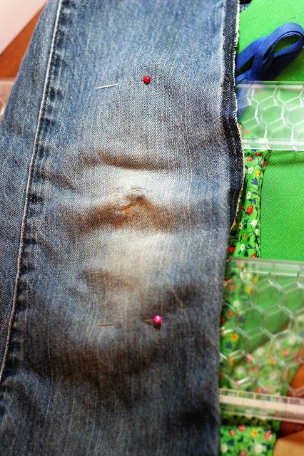 Patch Knees In Jeans, Patching Knees In Jeans, Patching Holes In Jeans, Holes In Jeans, How To Patch Jeans, Holey Jeans, Patch Hole, Sewing Machine Needle, Perle Cotton