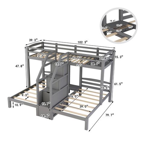 Three Beds, Triple Bed, Triple Bunk Beds, Triple Bunk Bed, Loft Bed Frame, Twin Over Full Bunk Bed, Triple Bunk, Bunk Beds With Drawers, Wooden Bunk Beds