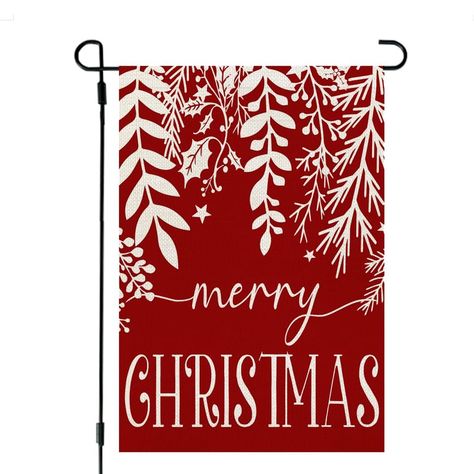 PRICES MAY VARY. Package Includes: Only 1PC small Christmas garden flag (flag pole not included). Measures 12 x 18 inches with a 2-inch sleeve hanger fitting most standard flag stands. The flag is hand-sewn and measured; please allow +/- 1cm tolerance Festive Holiday Design: Our Christmas garden flag features a classic Winter Christmas scene with floral, and a cheerful holiday message—perfect for adding a joyful touch to any outdoor space High-Quality Material: Made from weather-resistant polyes Garden Flags Ideas, Winter Christmas Scenes, Flag Hanging, Christmas Flag, Christmas Garden Flag, Holiday Messages, Winter Decoration, Burlap Christmas, Christmas Garden