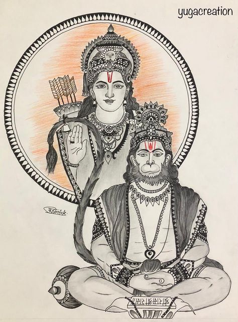 Cartoon Character Tattoos, Lord Hanuman Wallpapers, Mandala Art Therapy, Black And White Art Drawing, Hanuman Ji, Cool Pencil Drawings, Beautiful Art Paintings, Vedic Art, Goddess Artwork