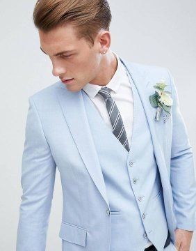 Groom Suit Blue Light, Mens Suit Aesthetic, Bridegroom Outfits, Blue Mens Suit, Groom Blue Suit, Suit Aesthetic, Blue Tux, Indian Groom Dress