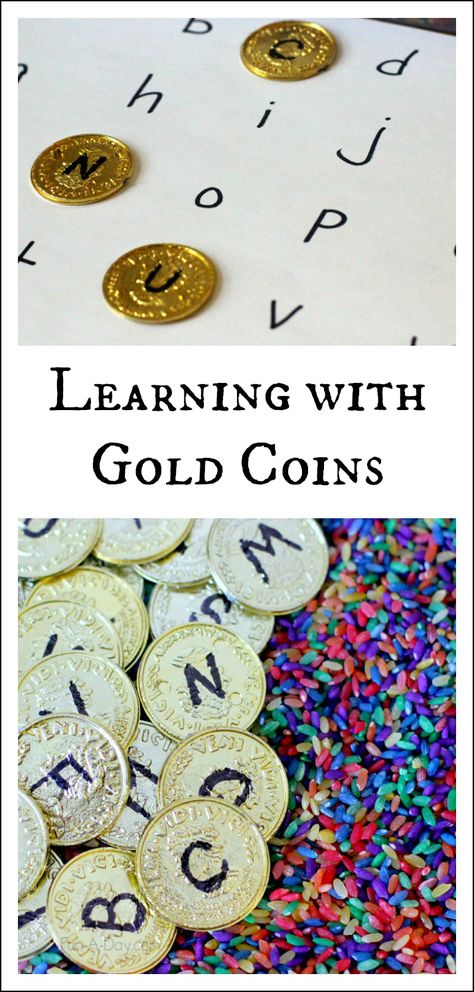 Use gold coins in a variety of preschool alphabet activities. They're perfect for St. Patrick's Day, a pirate theme, or just for fun! Preschool Alphabet Activities, Pirate Preschool, Pirate Classroom, Pirate Activities, March Themes, Preschool Alphabet, Transitional Kindergarten, St Patrick Day Activities, Initial Sounds