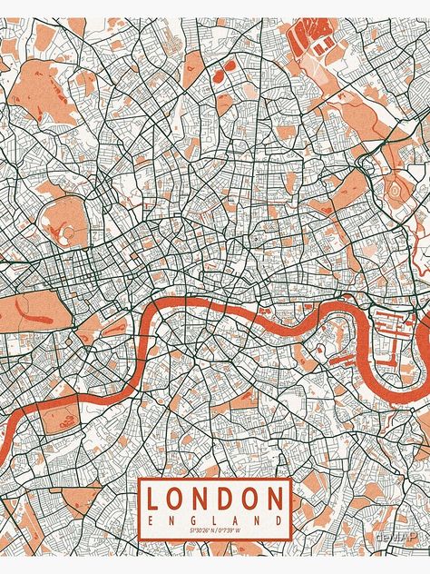 "London City Map of England - Bohemian" Poster by deMAP | Redbubble London Map Poster, Bohemian Poster, London Map Print, London City Map, Map Of England, Printable Wall Collage, London Map, Minecraft Ideas, Iphone Background Wallpaper