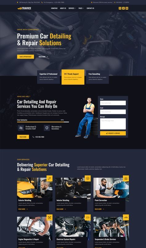 Site Template Web Design, Car Service Website Design, Mechanic Website Design, Car Repair Website Design, Car Detailing Website Design, Car Detailing Website, Car Service Website, Automotive Website Design, Mechanic Website