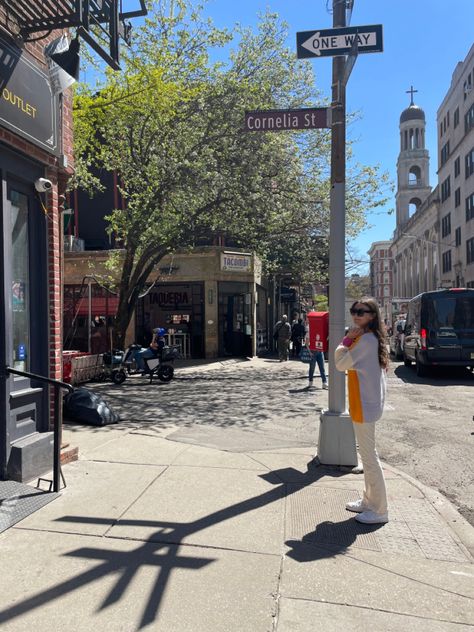 Cornelia Street Aesthetic, Cornelia Street Sign, Nyc Taylor Swift, Taylor Swift Cornelia Street, Cornelia Street Taylor Swift, Photo Ideas New York, City Photo Ideas, Taylor Swift Instagram, New York City Instagram