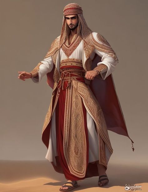 Arabian Clothing Traditional, Arab Clothing Traditional, Arabic Clothes Man, Arabian Outfit Men, Arabic Outfit Men, Egyptian Clothing Men, Ancient Egyptian Dress, Arab Clothing, Middle East Clothing