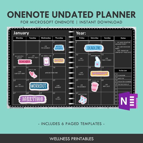 Onenote Planner Ideas, One Note Templates, Microsoft Onenote Templates, One Note Tips, Blank Lined Paper, Microsoft Onenote, Onenote Template, One Note Microsoft, Make A Calendar