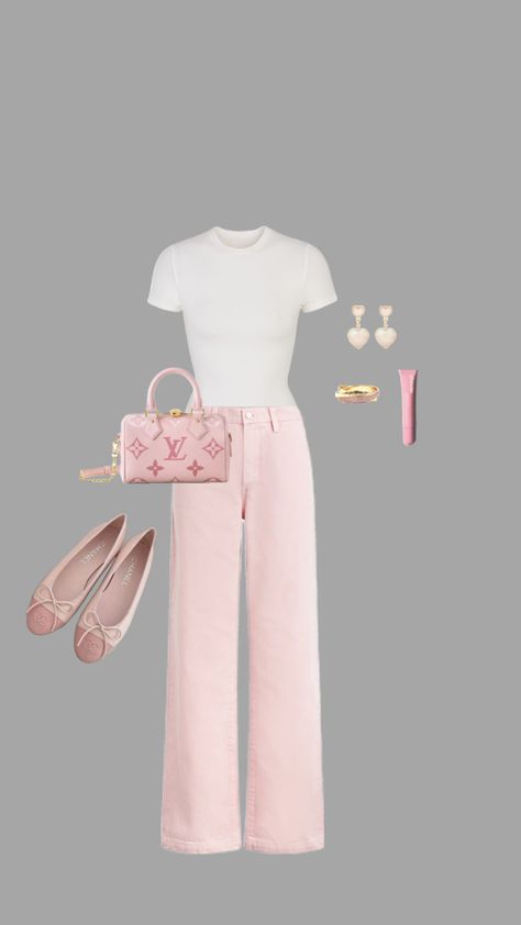 Light Pink Pants Outfit, Pink Pants Outfit, Light Pink Pants, Uni Fashion, Ny Outfits, Simple Casual Outfits, Cute Dress Outfits, Fashion Vocabulary, Normal Clothes