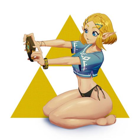 Cute Zelda, Nintendo Fan Art, Taking A Selfie, Zelda Art, Legend Of Zelda Breath, Cartoon Girl, Legend Of Zelda, Otaku Anime, Cute Anime Character