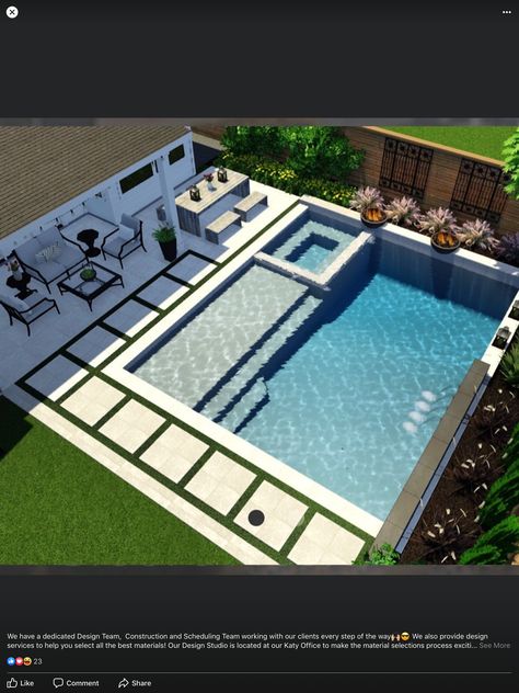 Pool And Patio, Kolam Air, Dream Backyard Pool, Pools Backyard Inground, Pool Landscape Design, Small Backyard Ideas, Small Pool Design, Aesthetic Garden, Backyard Pool Landscaping