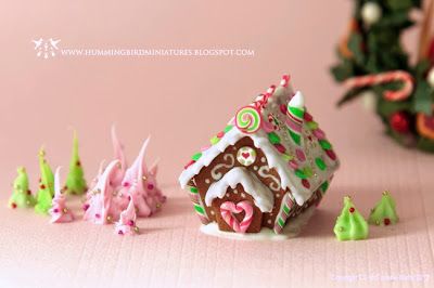 Fairy House Tutorial, Polymer Clay Fairy House, House For Dolls, Mini Gingerbread House, Clay Fairy, Clay Fairy House, Polymer Clay Fairy, Gingerbread Village, Christmas Clay