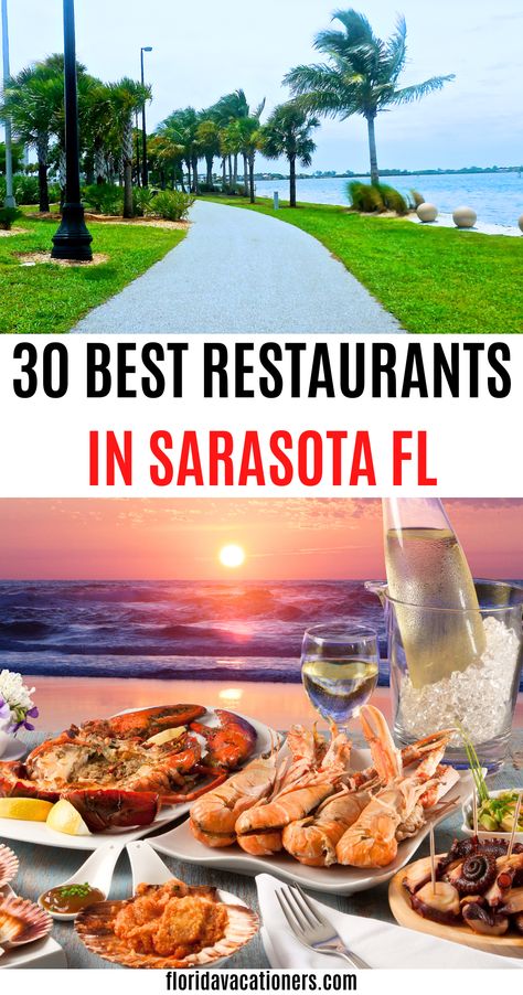 Best Restaurants in Sarasota Florida including the best beachfront restaurants in Sarasota Florida and where to eat with kids | Downtown Sarasota restaurants | Best resturants on the water in Sarasota | things to do in Sarasota FL | beach vacations and holidays in Florida | Florida food | Beach travel | Travel Florida | Gulf Coast | Naples FL #florida #sarasota #restaurantsinsarasota #gulfcoast Best Restaurants In Sarasota Florida, Things To Do Near Sarasota Florida, Things To Do Sarasota Florida, What To Do In Sarasota Florida, Sarasota Florida Restaurants, What To Do In Florida, Sarasota Florida Beach, Sarasota Restaurants, Chicken Sushi