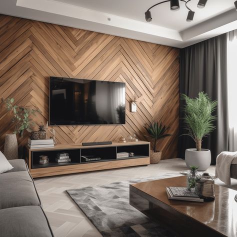 Modern Wood Tv Wall, Gray Color Palette Living Room, Tv Wall Wood, Timber Art, Living Room Classic, St Georges, Living Room Designs Small Spaces, Living Room Decor Fireplace, Dining Room Combo