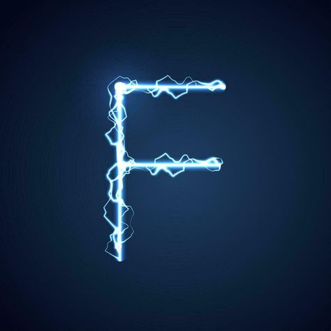 Blue lightning style letter or alphabet F. lightning and thunder bolt or electric font, glow and sparkle effect on blue background. vector design. Electric Font, Lightning Letters, Lightning And Thunder, Thunder Bolt, Blue Lightning, Heart Tree, Cityscape Photos, Logo Banners, Heart With Arrow