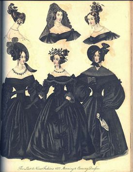 1830s Fashion, Romantic Period, English Fashion, Women In Black, 19th Century Fashion, Old Fashion, Historical Costume, Historical Dresses, Fashion Plates