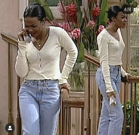 90s Clothing Style, Tomboy Baddie, Ohio Aesthetic, Fresh Prince Outfits, Stacy Dash, Ashley Outfits, Ashley Banks Outfits, Black 90s Fashion, Tatyana Ali