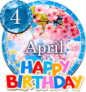 Birthday Horoscope for April 4th April 4th Zodiac Sign, Happy Birthday April, Aries Women, Birthday Horoscope, Free Birthday Stuff, 5th Birthday, 4th Birthday, Zodiac Signs, Keep Calm Artwork