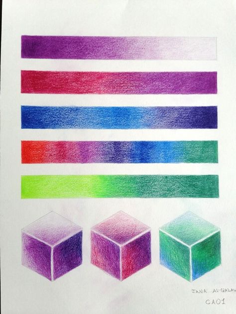 CA01 Colored Pencil Color Palette, Color Art Lessons, Geometric Shapes Drawing, Color Theory Art, Blending Colored Pencils, Middle School Art Projects, A Level Art Sketchbook, Digital Painting Portrait, Art Theory