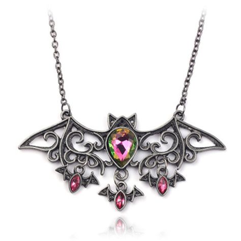 Cheap Pendant Necklaces, Buy Directly from China Suppliers:New Halloween Necklace Znic Alloy Silver Bat Animal Red Rhinestone Fashion Necklaces For Women Holiday Jewelry Gifts, 1 Piece Enjoy ✓Free Shipping Worldwide! ✓Limited Time Sale ✓Easy Return. Holiday Party Jewelry, Bat Necklace, Steampunk Pendant, Goth Necklace, Gemstone Choker, Halloween Necklace, Filigree Pattern, Crystal Chain, Halloween Accessories