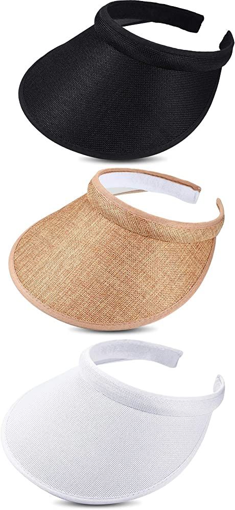 Syhood 3 Pieces Sun Visor Hats Summer Wide Brim Clip on Beach Adjustable Large Brim Cap Golf Hat for Women, Color Set 1, as the pictures shown : Amazon.ca: Clothing, Shoes & Accessories Womens Visor, Hats Summer, Tropical Sun, Sun Visor Hat, Girls Natural Hairstyles, Sun Cap, Hat Clips, Beach Color, Golf Hat