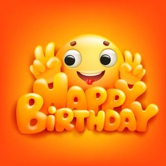 Emoji Cartoon, Happy Birthday Emoji, Yellow Emoji, Happy Birthday Wishes Pics, Smile Emoji, Birthday Wishes Pics, Birthday Wishes Greetings, Happy Birthday Wishes Photos, Emoji Birthday