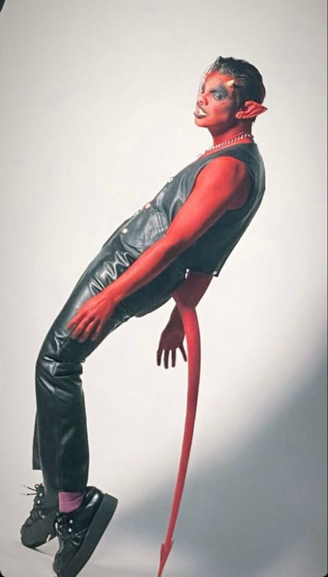 Devil Photoshoot, Male Burlesque, Alien Superstar, Monster Makeup, Mens Halloween, Devil Halloween, Dominic Harrison, Noot Noot, Devil Costume