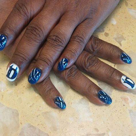 Here in NC basketball season is a holiday unto itself so here's a nod to Duke! Duke Nails, Basketball Nails, Basketball Season, Holiday Nail, Duke Blue Devils, Holiday Nail Art, Nails Blue, Blue Devil, Holiday Nails