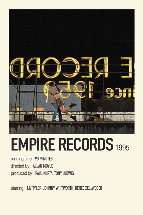 Empire records minimalist movie poster Empire Records Poster, Empire Records Wallpaper, Aj Empire Records, Empire Records Aesthetic, Empire Records Movie, Rex Manning Day, Empire Records, Minimalist Movie Poster, Movie Poster Wall