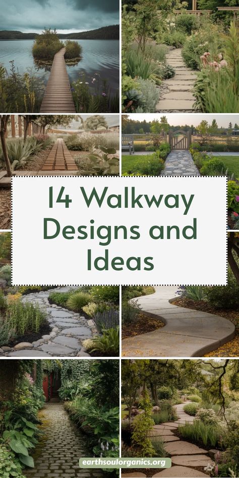 Discover 14 breathtaking walkway designs to elevate your outdoor spaces. From modern stone paths to lush garden trails, these ideas are perfect for creating charm and functionality. Transform your yard with these inspiring designs! #WalkwayDesign #OutdoorDecor #GardenInspiration Gray Flagstone Walkway, Stone Walkways Paths To Front Door, Large Flagstone Walkway, Front Yard Pathways Walkways Curb Appeal, Pebble Walkway Pathways, Outdoor Walkway Ideas, Front Door Walkway, Pathways Ideas Walkways, Front Walkway Ideas