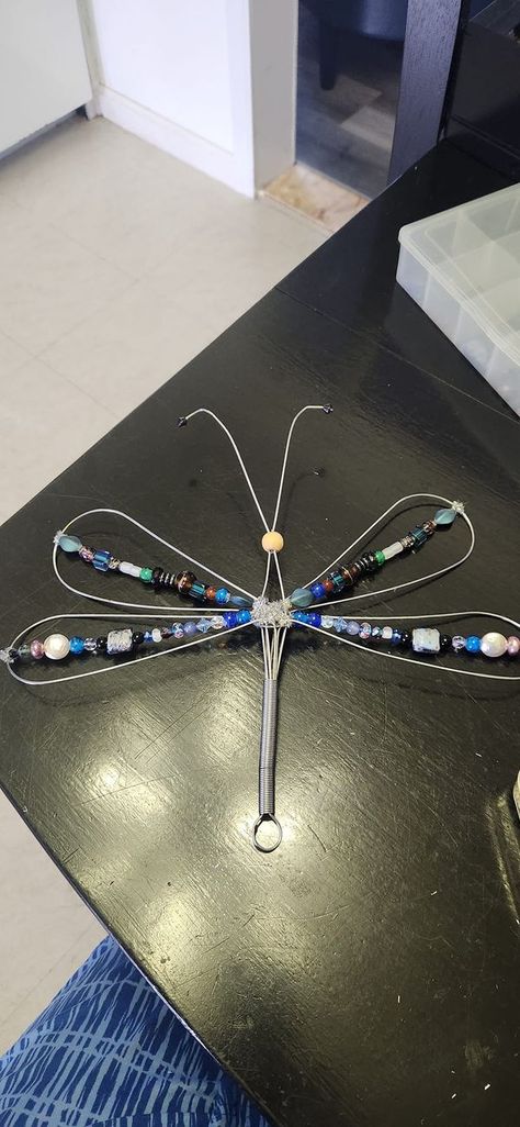 Dollar Tree Fanatics Crafts & Decor | Dragonflies i made today out of whisk from DT and beads i had. Whisk Dragonfly Diy, Dragonfly Whisk, Whisk Dragonfly, Suncatchers Diy, Dragonfly Garden Decor, Garden Critters, Beaded Butterflies, Crystal Suncatchers Diy, Dragon Fly Craft