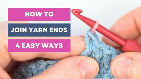 How to Join Yarn Ends: 4 Easy Ways - MyCrochetory How To Attach Yarn In Crochet, How To Join Yarn Crochet, Joining Yarn Ends, Joining Yarn Crochet, Join Yarn, Joining Yarn, Magic Knot, Extra Yarn, Yarn Knitting