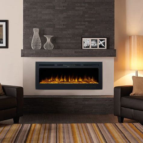 Fire Mantle, Bed Lighting, Design Camino, Inset Fireplace, Modern Electric Fireplace, Inset Electric Fires, Built In Electric Fireplace, Electric Fireplace Wall, Fireplace Suites