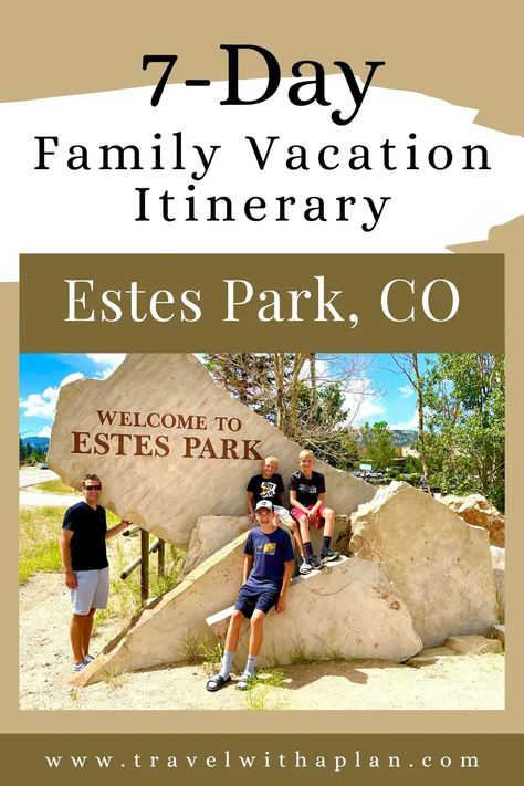 Get our complete guide to visiting Estes Park with kids! This 7-day Estes Park itinerary will guide you to the best things to see and do in Estes Park, Colorado! Estes Park With Kids Summer, Ymca Estes Park Colorado, Estes Park Itinerary, Estes Park With Kids, Estes Park Colorado Things To Do, Estes Park Colorado Summer, Things To Do In Estes Park Co, Vacation Adventures, Grad Trip